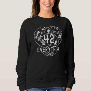 Nerdy Answer to Meaning 42 Venn Diagram Math Teach Sweatshirt