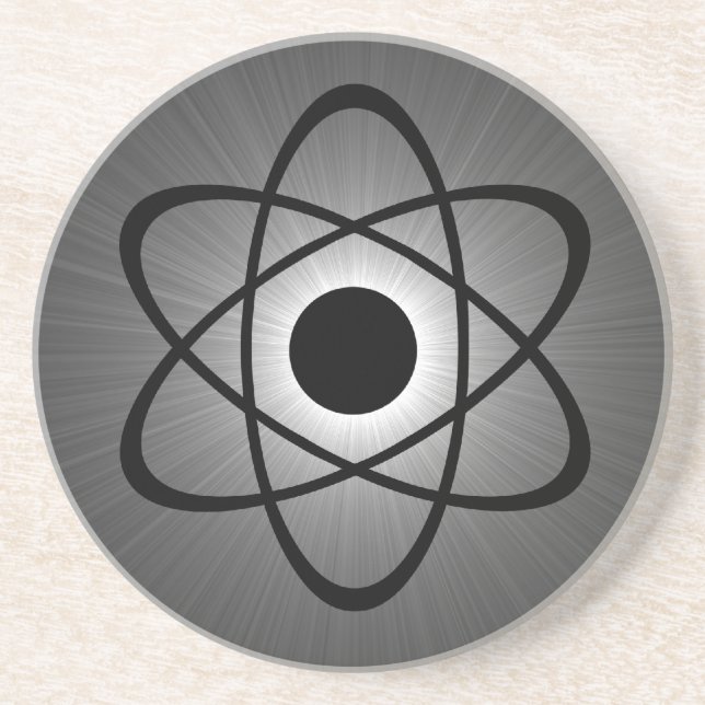 Nerdy Atomic Coaster, Grey Coaster (Front)