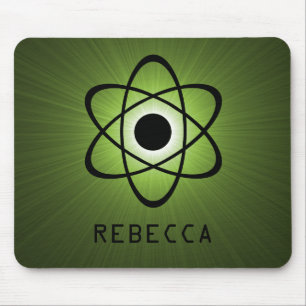Nerdy Atomic Mousepad, Green Mouse Pad