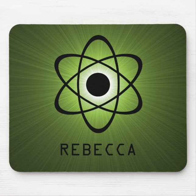 Nerdy Atomic Mousepad, Green Mouse Pad (Front)