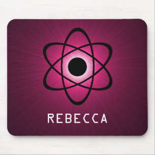 Nerdy Atomic Mousepad, Pink Mouse Pad