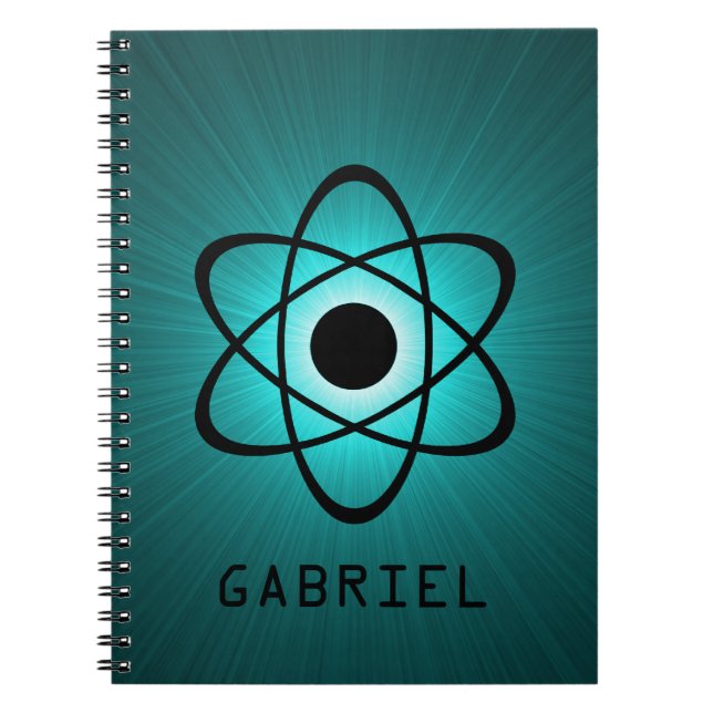 Nerdy Atomic Notebook, Teal Notebook (Front)