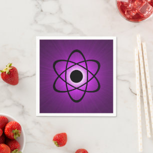 Nerdy Atomic Paper Napkins, Purple Napkin