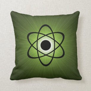 Nerdy Atomic Pillow, Green Cushion