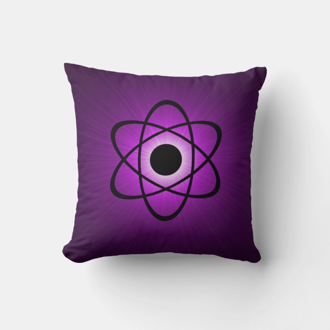 Nerdy Atomic Pillow, Purple Cushion (Front)