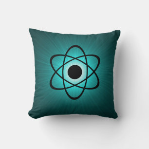 Nerdy Atomic Pillow, Teal Cushion