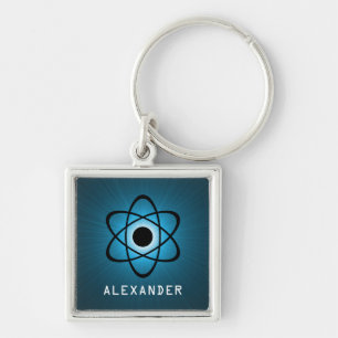 Nerdy Atomic Premium Keychain, Blue Key Ring