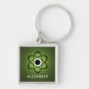 Nerdy Atomic Premium Keychain, Green Key Ring