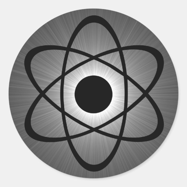 Nerdy Atomic Stickers, Grey Classic Round Sticker (Front)