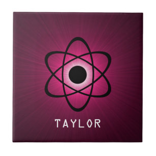 Nerdy Atomic Tile, Pink Ceramic Tile