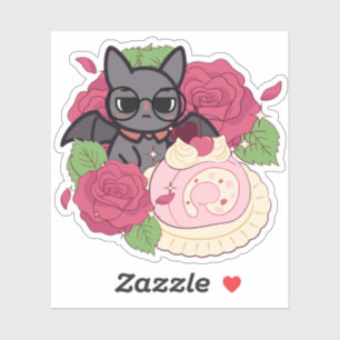 Nerdy Bat and Rose Swiss Roll