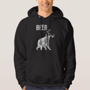 Nerdy Beer Bear Deer Hunter Drinker Pun Dads Jokes Hoodie