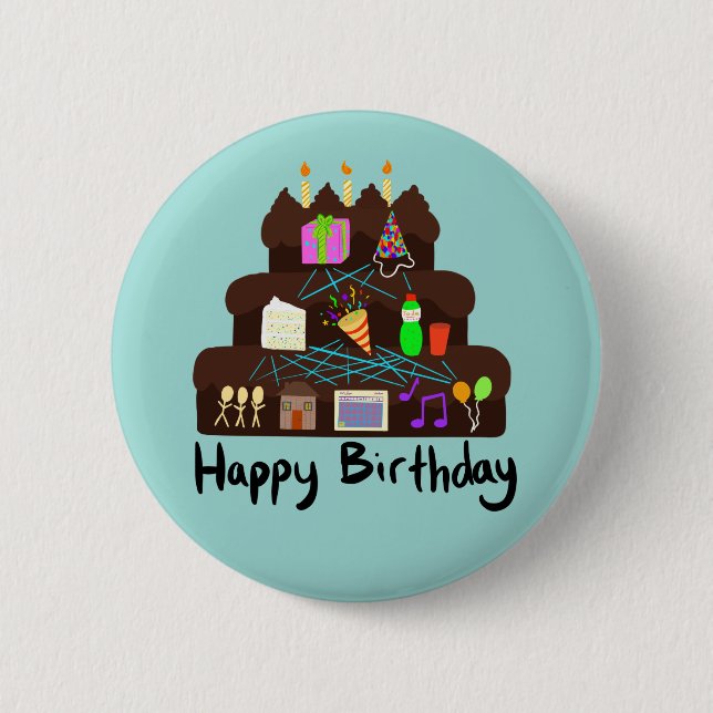 Nerdy Birthday Neural Network 6 Cm Round Badge (Front)
