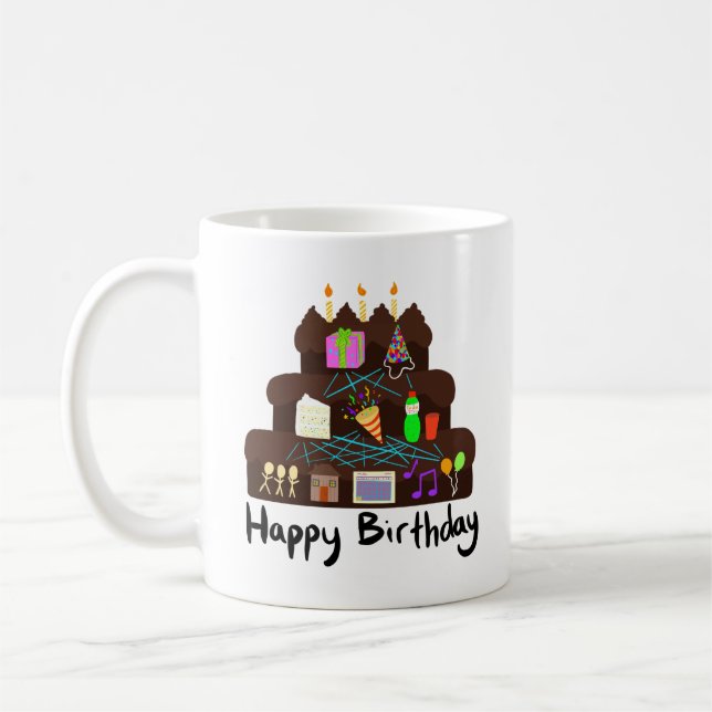 Nerdy Birthday Neural Network Coffee Mug (Left)