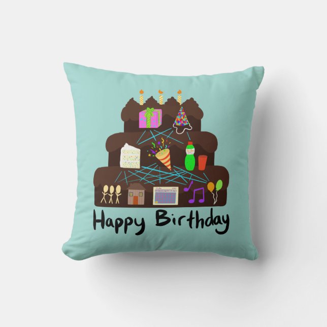 Nerdy Birthday Neural Network Cushion (Front)