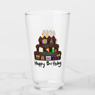 Nerdy Birthday Neural Network Glass