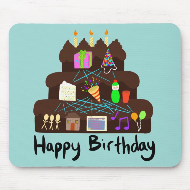 Nerdy Birthday Neural Network Mouse Pad (Front)
