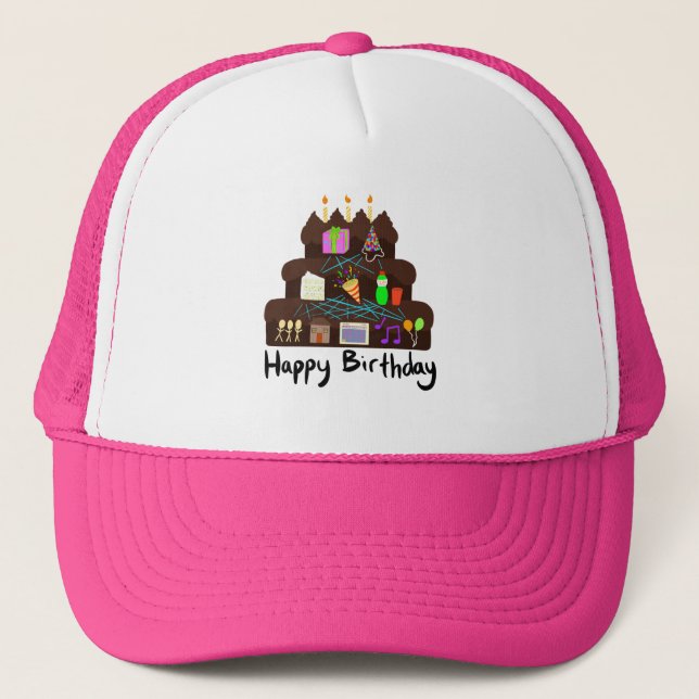 Nerdy Birthday Neural Network Trucker Hat (Front)