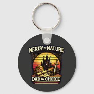 Nerdy By Nature Dad By Choice RPG Tabletop Gaming Key Ring
