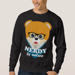 Nerdy By Nature – Funny Cute Dog Nerd Pomeranian Sweatshirt