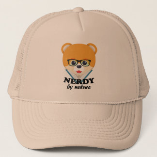 Nerdy by nature – Funny cute dog nerd Pomeranian Trucker Hat
