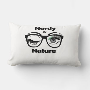 Nerdy by Nature Funny Geek Design with Glasses Lumbar Cushion