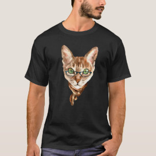 Nerdy Cat With Glasses T-Shirt
