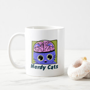 Nerdy Cats, Brain Design Coffee Mug