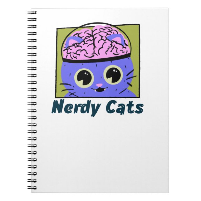Nerdy Cats, Brain Design Notebook (Front)