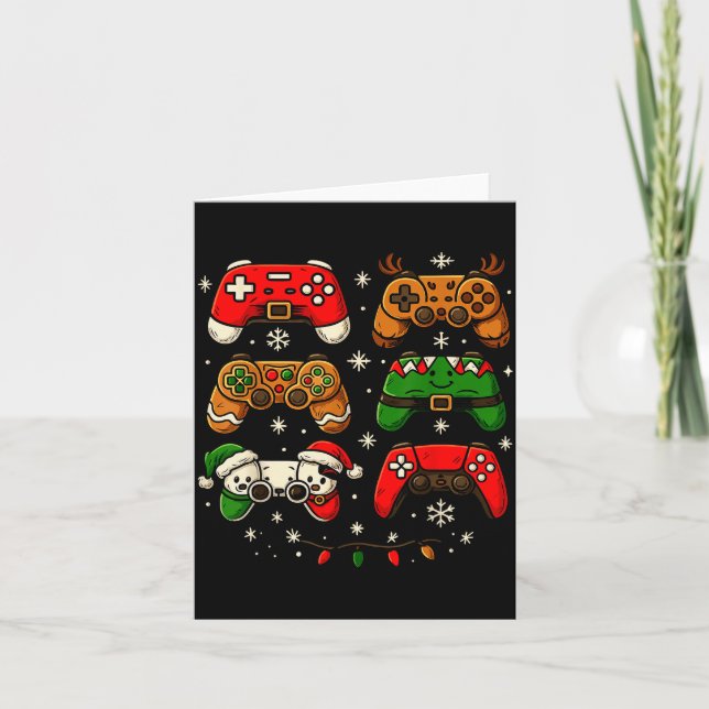 Nerdy Christmas Shirt For Boys Men, Xmas Gaming Co Card (Front)