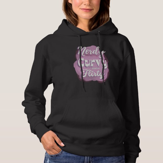 Nerdy Curvy Sometimes Flirty Retro Vibe Pastel on  Hoodie (Front)