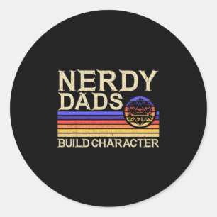 Nerdy Dad Rpg Gaming D20 Tabletop Games Funny Rpg Classic Round Sticker