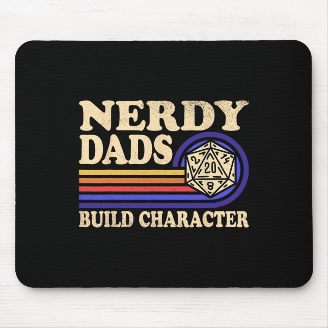 Nerdy Dad Rpg Gaming D20 Tabletop Games Funny Rpg  Mouse Pad (Front)