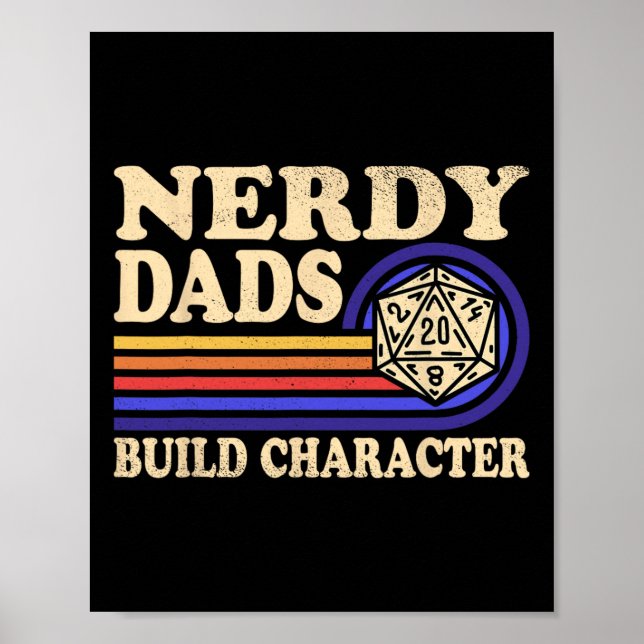 Nerdy Dad Rpg Gaming D20 Tabletop Games Funny Rpg  Poster (Front)