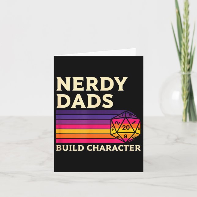 Nerdy Dads Build Character, Retro Tabletop Rpg Fat Card (Front)