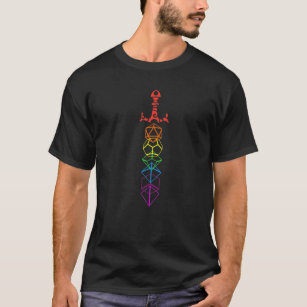 Nerdy Dice Set Collector Sword LGBT Pride D20 Nice T-Shirt