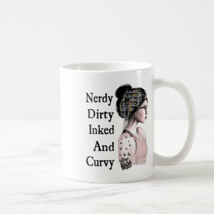 Nerdy Dirty Inked & Curvy Reading Lovers Tatto Coffee Mug