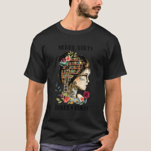 Nerdy Dirty Inked Curvy Tattoo Reading T-Shirt