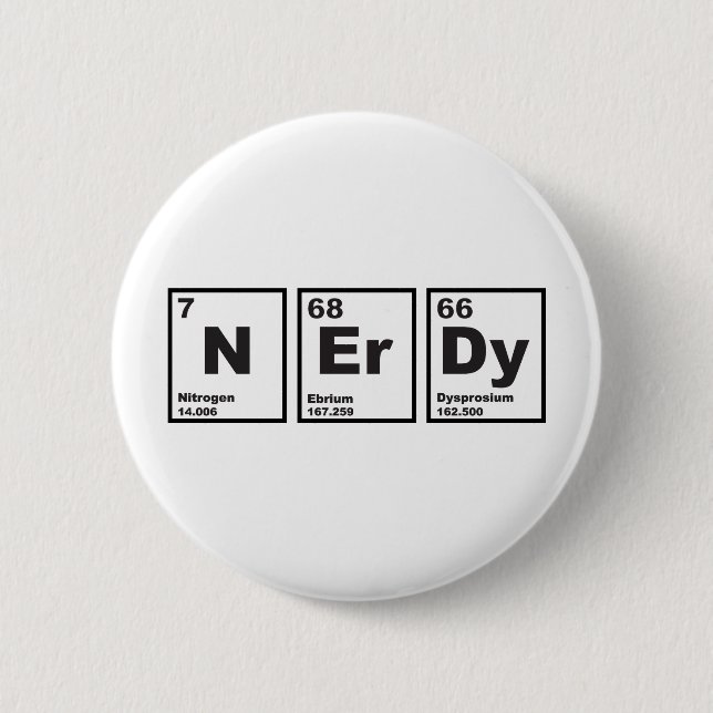 Nerdy Elements 6 Cm Round Badge (Front)
