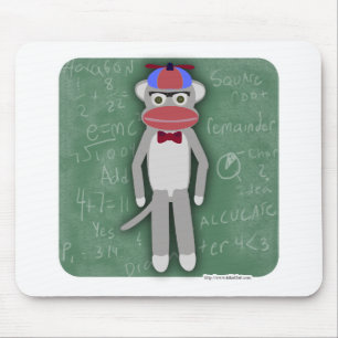 Nerdy Fifties Sock Monkey Mouse Pad
