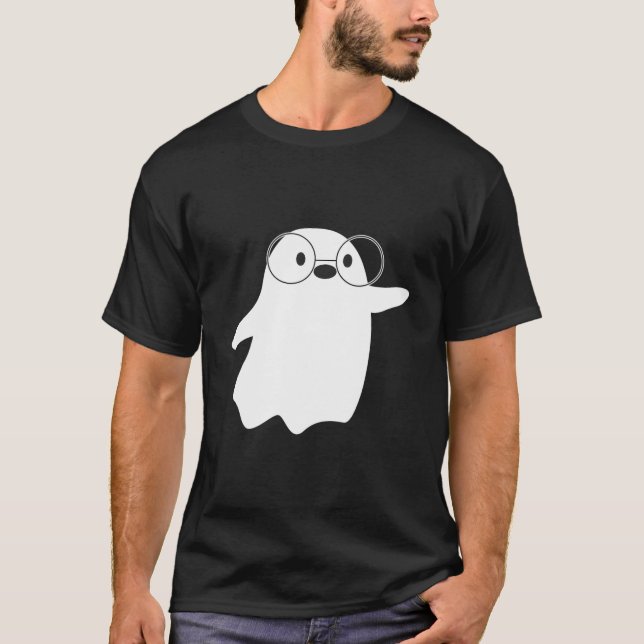 Nerdy Ghost Kawaii Fashion T-Shirt (Front)