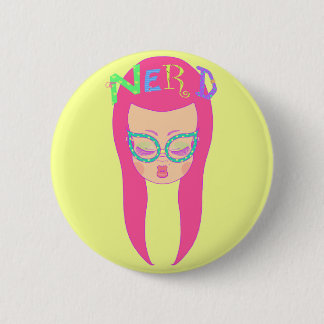 Nerdy Girl 6 Cm Round Badge