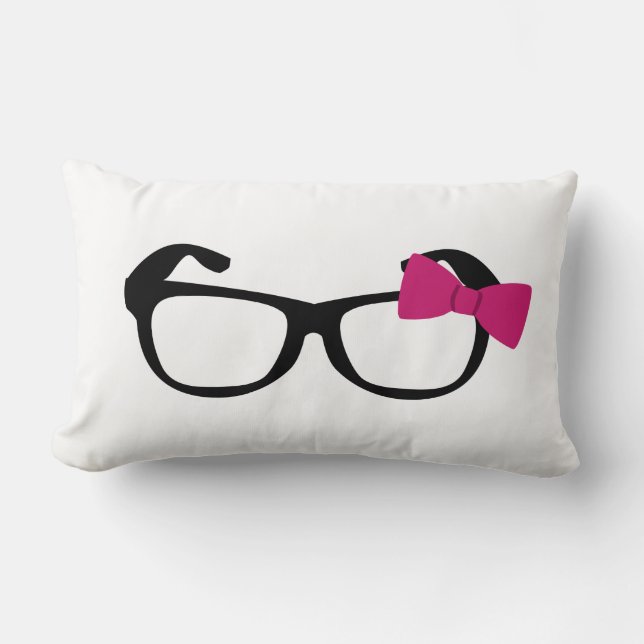 Nerdy Girl Throw Pillow (Front)