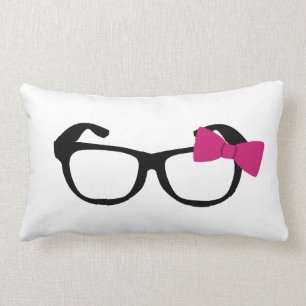 Nerdy Girl Throw Pillow