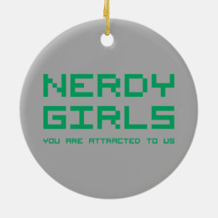 Nerdy Girls 2 Ceramic Tree Decoration