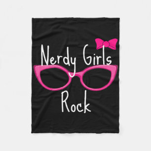 Nerdy Girls Rock T Shirt Gamer Geek Chic Fun Cute Fleece Blanket