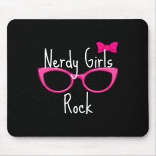 Nerdy Girls Rock T Shirt Gamer Geek Chic Fun Cute  Mouse Pad
