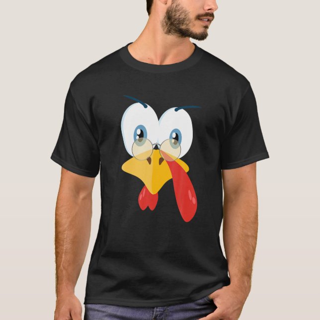 Nerdy Grandpa Turkey Nerdy Turkey Face With Glasse T-Shirt (Front)