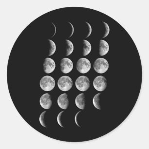 Nerdy Leonard Moon Phases Space Science Student Te Classic Round Sticker