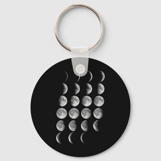 Nerdy Leonard Moon Phases Space Science Student Te Key Ring (Front)